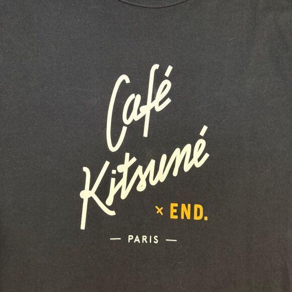 Maison Kitsuné x END. Cafe Club Graphic Print T-Shirt - Men’s Medium - Picture 5 of 7